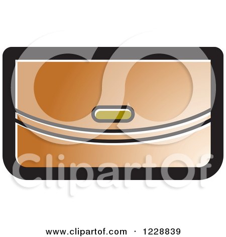 Clipart of a Brown Clutch Purse Icon - Royalty Free Vector Illustration by Lal Perera