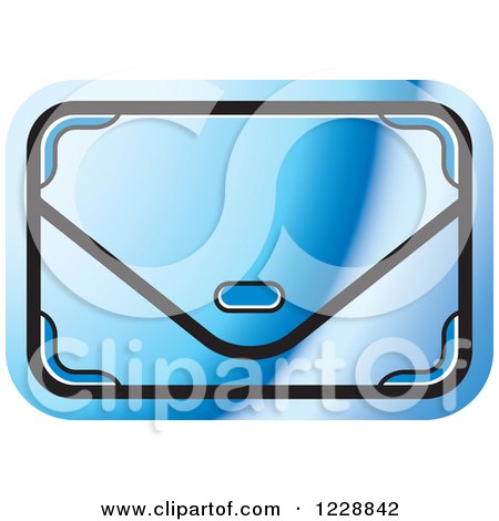 Clipart of a Blue Clutch Hand Bag Purse Icon - Royalty Free Vector Illustration by Lal Perera