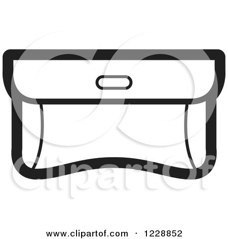 Clipart of a Black and White Purse Clutch Icon - Royalty Free Vector Illustration by Lal Perera