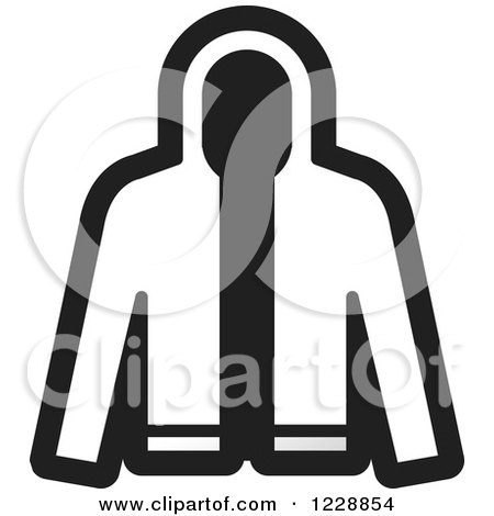 Clipart of a Black and White Jacket Icon - Royalty Free Vector Illustration by Lal Perera
