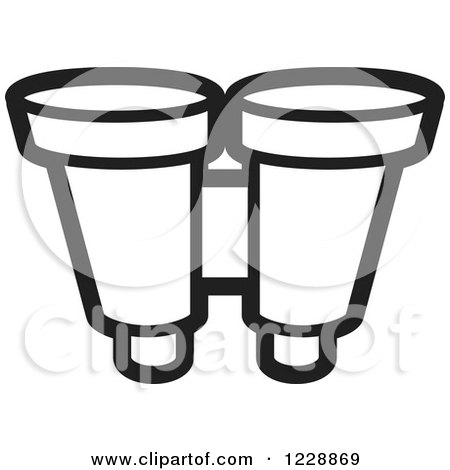 Clipart of a Black and White Binoculars Icon - Royalty Free Vector Illustration by Lal Perera