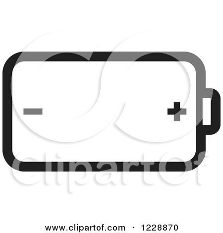 Clipart of a Black and White Battery Icon - Royalty Free Vector Illustration by Lal Perera