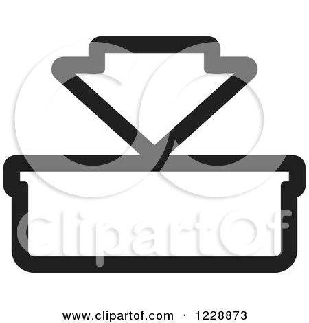 Clipart of a Black and White in or Download Icon - Royalty Free Vector Illustration by Lal Perera