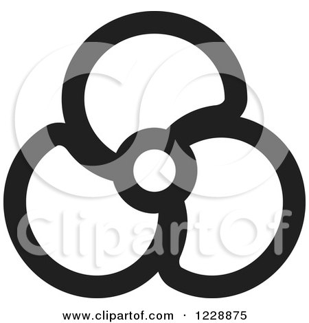 Clipart of a Black and White Propeller or Fan Icon - Royalty Free Vector Illustration by Lal Perera