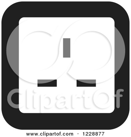 Clipart of a Black and White Electrical Socket Icon - Royalty Free Vector Illustration by Lal Perera