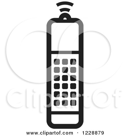 Clipart of a Black and White Remote Control Icon - Royalty Free Vector Illustration by Lal Perera