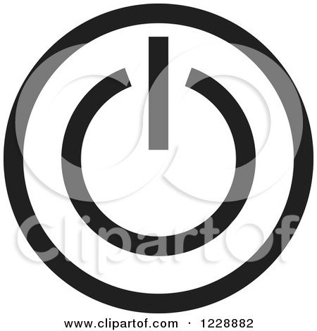 Clipart of a Black and White Power Button Icon - Royalty Free Vector Illustration by Lal Perera