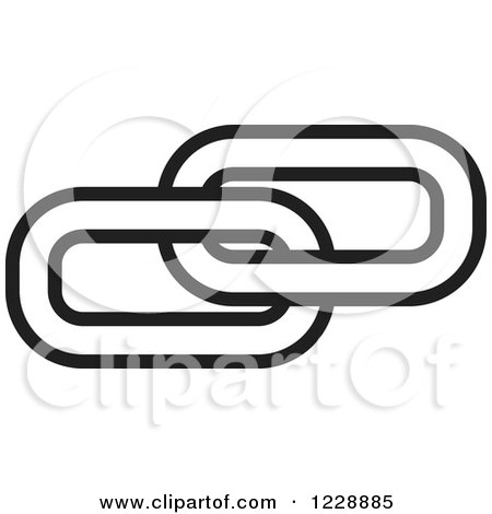 Clipart of a Black and White Link Icon - Royalty Free Vector Illustration by Lal Perera