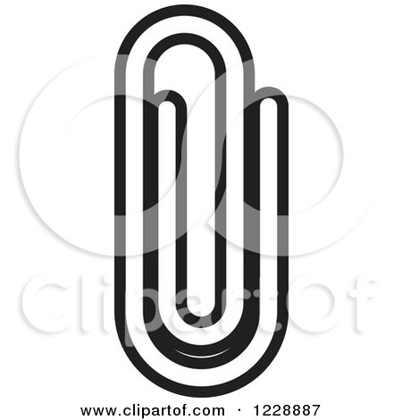 Clipart of a Black and White Paperclip Attachment Icon - Royalty Free Vector Illustration by Lal Perera