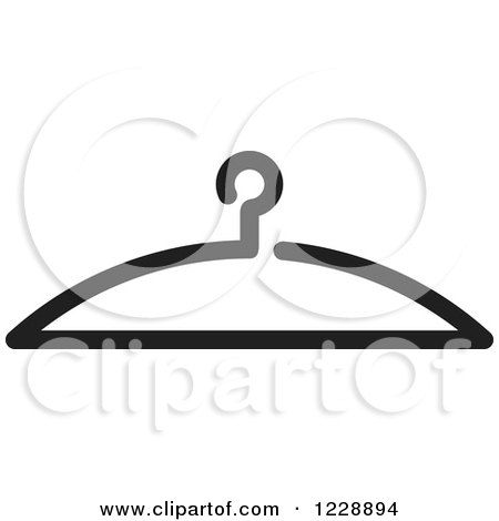 Clipart of a Black Clothes Hanger Icon - Royalty Free Vector Illustration by Lal Perera