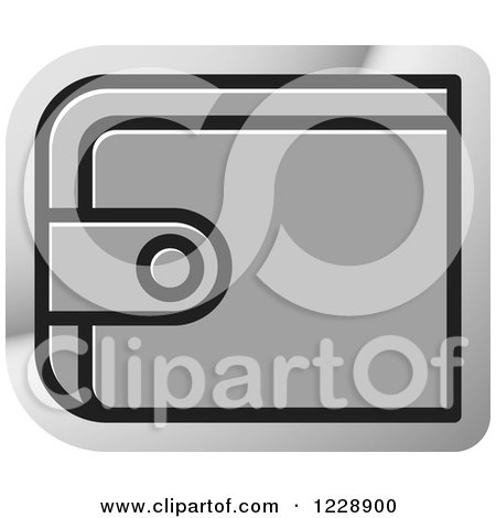 Clipart of a Silver Wallet Icon - Royalty Free Vector Illustration by Lal Perera