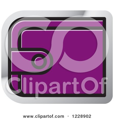 Clipart of a Purple Wallet Icon - Royalty Free Vector Illustration by Lal Perera
