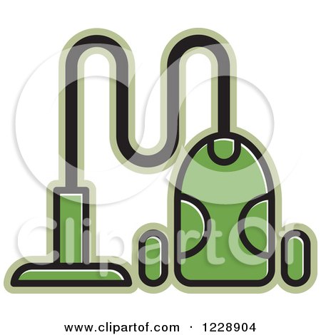 Clipart of a Green Canister Vacuum Icon - Royalty Free Vector Illustration by Lal Perera