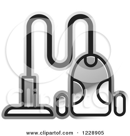 Clipart of a Silver Canister Vacuum Icon - Royalty Free Vector Illustration by Lal Perera