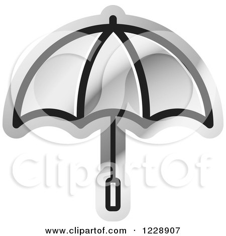 Clipart of a Silver Umbrella Icon - Royalty Free Vector Illustration by Lal Perera