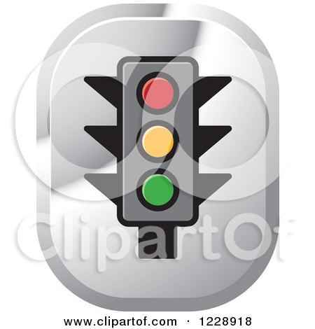 Clipart of a Traffic Light Icon - Royalty Free Vector Illustration by Lal Perera