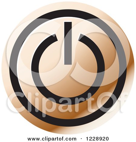 Clipart of a Bronze Power Button Icon - Royalty Free Vector Illustration by Lal Perera