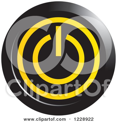 Clipart of a Black and Yellow Power Button Icon - Royalty Free Vector Illustration by Lal Perera