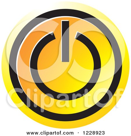 Clipart of a Yellow and Orange Power Button Icon - Royalty Free Vector Illustration by Lal Perera