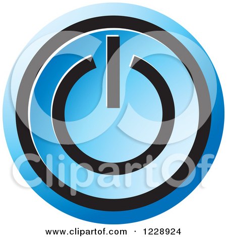 Clipart of a Blue Power Button Icon - Royalty Free Vector Illustration by Lal Perera