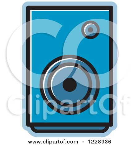 Clipart of a Blue Music Speaker Icon - Royalty Free Vector Illustration by Lal Perera