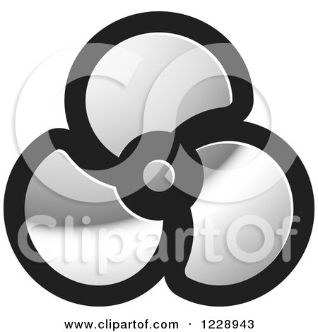 Clipart of a Silver Propeller or Fan Icon - Royalty Free Vector Illustration by Lal Perera