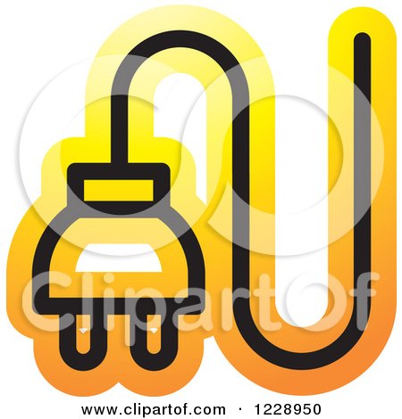 Clipart of a Yellow and Orange Electrical Plug Icon - Royalty Free Vector Illustration by Lal Perera