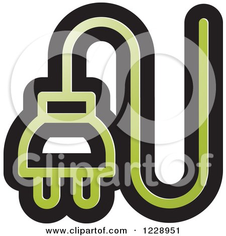 Clipart of a Green Electrical Plug Icon - Royalty Free Vector Illustration by Lal Perera