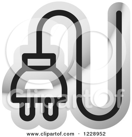 Clipart of a Silver Electrical Plug Icon - Royalty Free Vector Illustration by Lal Perera