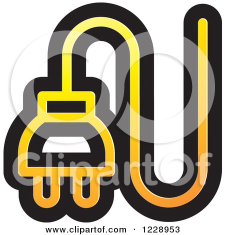Clipart of a Yellow and Orange Electrical Plug Icon - Royalty Free Vector Illustration by Lal Perera