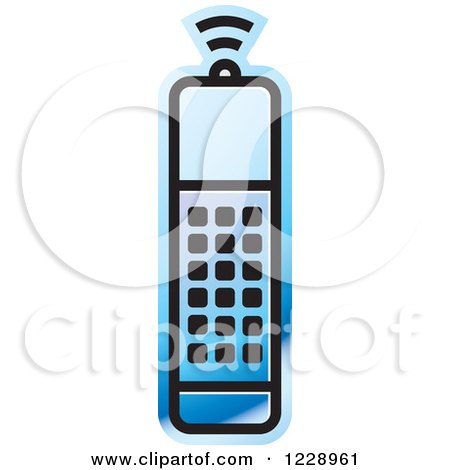 Clipart of a Blue Remote Control Icon - Royalty Free Vector Illustration by Lal Perera