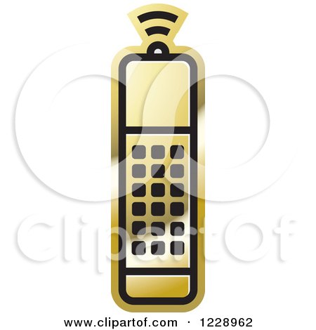 Clipart of a Gold Remote Control Icon - Royalty Free Vector Illustration by Lal Perera