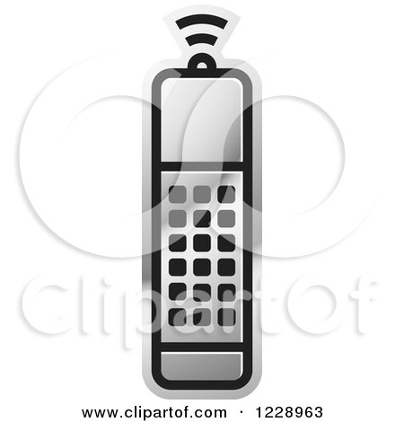 Clipart of a Silver Remote Control Icon - Royalty Free Vector Illustration by Lal Perera