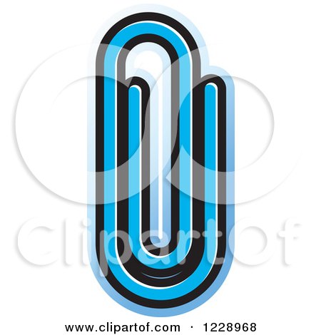 Clipart of a Blue Paperclip Attachment Icon - Royalty Free Vector Illustration by Lal Perera