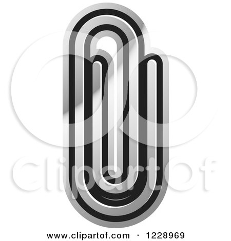 Clipart of a Silver Paperclip Attachment Icon - Royalty Free Vector Illustration by Lal Perera
