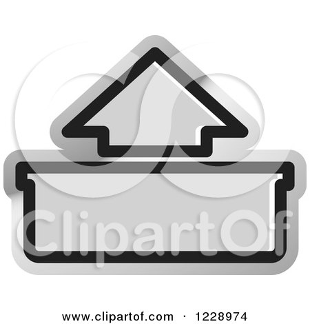 Clipart of a Silver out or Upload Arrow Icon - Royalty Free Vector Illustration by Lal Perera