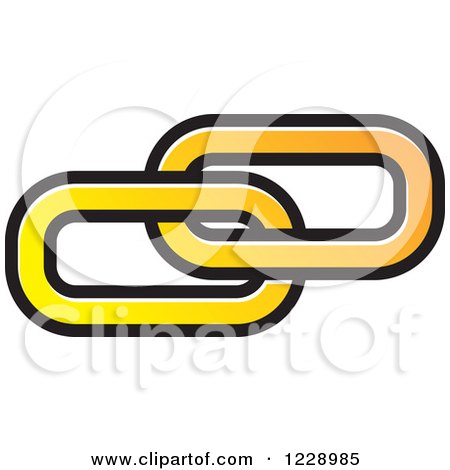 Clipart of a Yellow and Orange Link Icon - Royalty Free Vector Illustration by Lal Perera