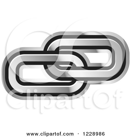 Clipart of a Silver Link Icon - Royalty Free Vector Illustration by Lal Perera