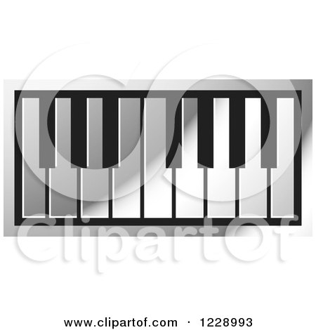 Clipart of a Silver Piano Keyboard Icon - Royalty Free Vector Illustration by Lal Perera