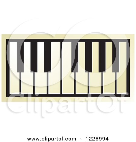 Clipart of a Gold Piano Keyboard Icon - Royalty Free Vector Illustration by Lal Perera