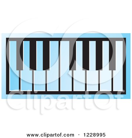 Clipart of a Blue Piano Keyboard Icon - Royalty Free Vector Illustration by Lal Perera