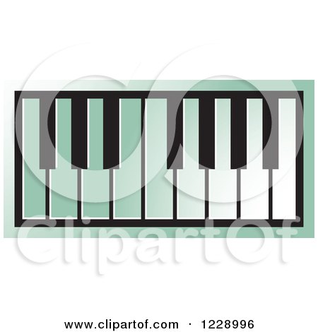 Clipart of a Green Piano Keyboard Icon - Royalty Free Vector Illustration by Lal Perera