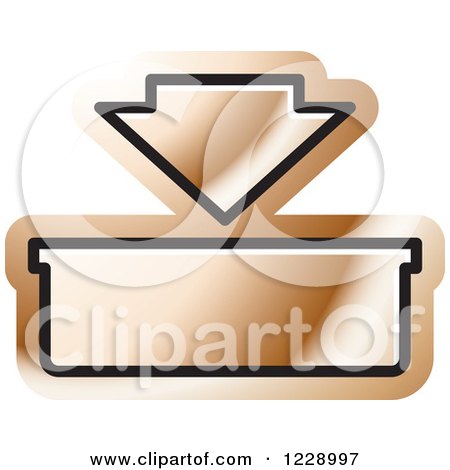 Clipart of a Bronze in or Download Icon - Royalty Free Vector Illustration by Lal Perera