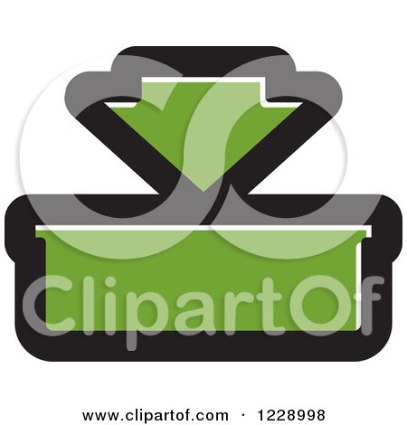 Clipart of a Green in or Download Icon - Royalty Free Vector Illustration by Lal Perera