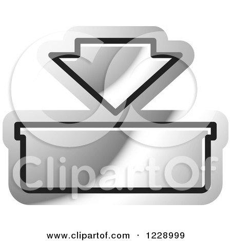 Clipart of a Silver in or Download Icon - Royalty Free Vector Illustration by Lal Perera