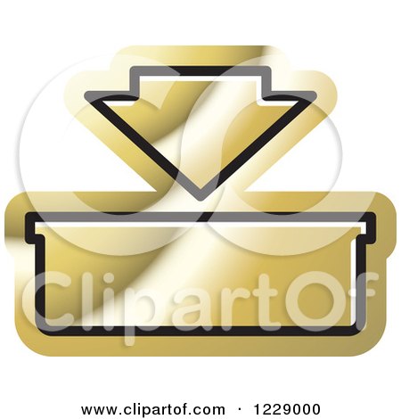 Clipart of a Gold in or Download Icon - Royalty Free Vector Illustration by Lal Perera