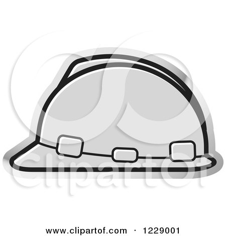 Clipart of a Gray Hardhat Helmet Icon - Royalty Free Vector Illustration by Lal Perera