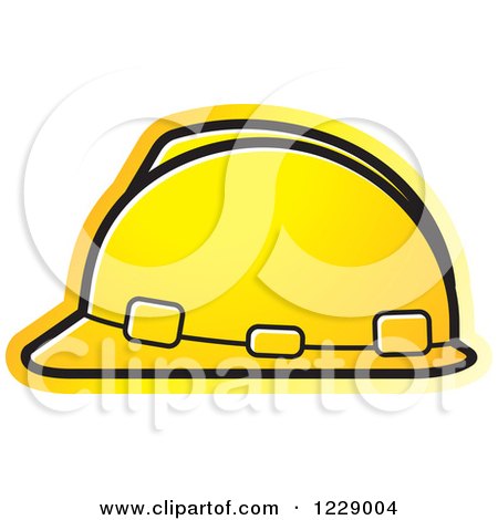 Clipart of a Yellow Hardhat Helmet Icon - Royalty Free Vector Illustration by Lal Perera