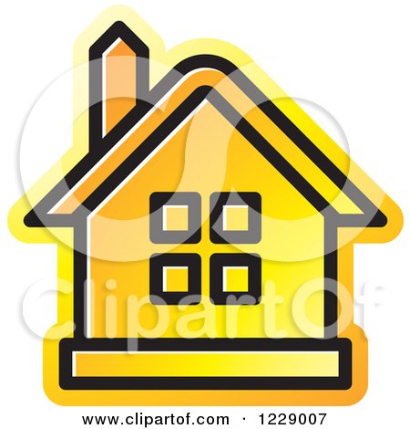 Clipart of a Gradient Orange House Icon - Royalty Free Vector Illustration by Lal Perera