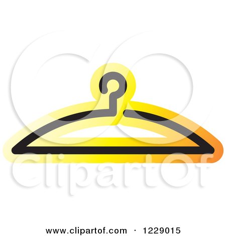 Clipart of a Yellow Clothes Hanger Icon - Royalty Free Vector Illustration by Lal Perera